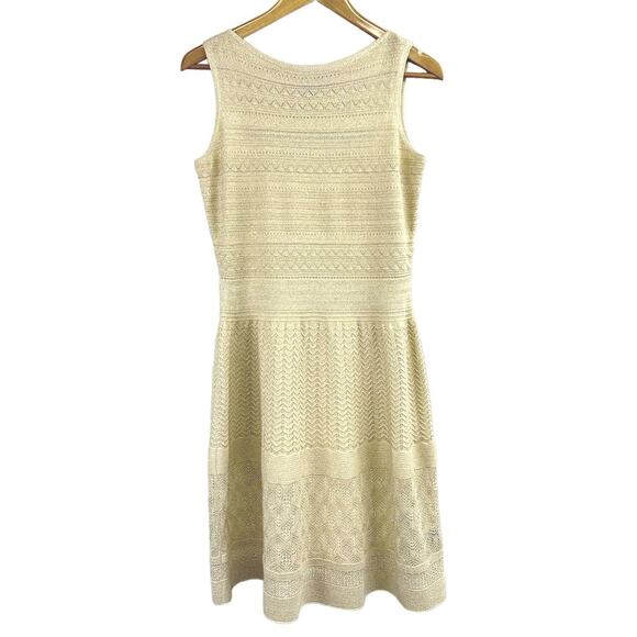 Lauren Ralph Lauren Dresses & Skirts - Lauren Ralph Lauren Stretch Pointelle-Knit Gold M Dress MSRP $295